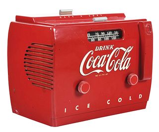 1950'S WORKING COCA-COLA COOLER AM RADIO.