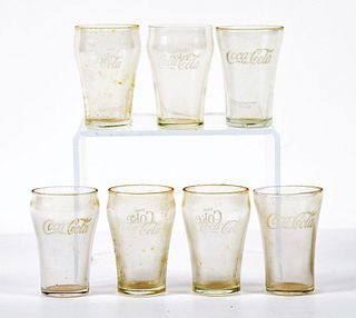 LOT OF 7: COCA-COLA GLASSES.