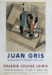 (after) Juan Gris 1960's Original Color Lithograph Gallery Exhibition Poster Juan Gris Exhibitionc. 1965