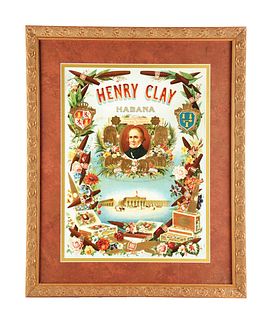 HENRY CLAY HABANA FRAMED CIGAR SIGN.