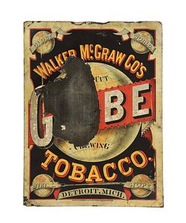 WALKER MCGRAW CO. CHEWING TOBACCO SIGN.