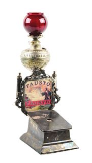CAST IRON CIGAR CUTTER AND LIGHTER ADVERTISING FAUSTO CIGARS.