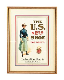 FRAMED AND MATTED FRIEDMAN BROS. SHOE CO., ST. LOUIS, MISSOURI ADVERTISEMENT.