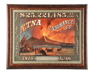 PAPER LITHOGRAPH AETNA INSURANCE CO. ADVERTISEMENT.