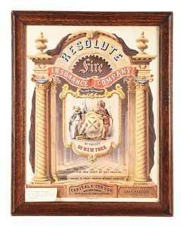 PAPER LITHOGRAPH RESOLUTE FIRE INSURANCE CO. ADVERTISEMENT.
