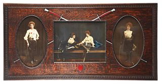 LARGE TARGET HEARTS FENCING TRIPTYCH BY JAMES ARTHUR.