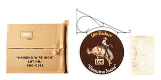 LEE RIDERS SIGN WITH HANGER AND ORIGINAL BOX.