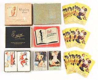 LARGE LOT OF PIN-UP GIRL PLAYING CARDS.