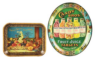LOT OF 2: TIN LITHOGRAPH ADVERTISING TRAYS.