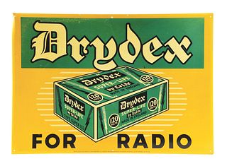 DRYDEX BATTERY FOR RADIO TIN ADVERTISING SIGN.