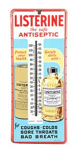 RARE LISTERINE THE SAFE ANTISEPTIC PORCELAIN THERMOMETER W/ BOTTLE GRAPHIC. 
