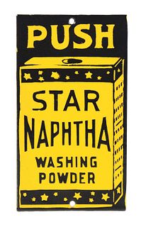  PORCELAIN STAR NAPHTHA WASHING POWDER DOOR PUSH.