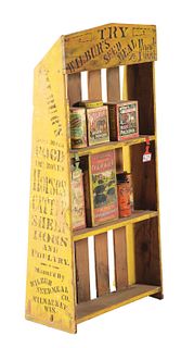 WILBUR'S SEED MEAL COUNTRY STORE DISPLAY CABINET.