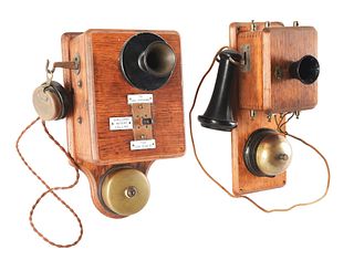 LOT OF 2: EARLY WALL PHONES.