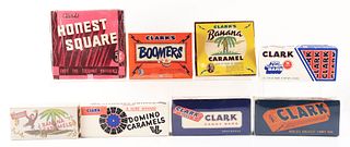 LOT OF 8: CLARK'S CANDY BAR BOXES.