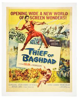 THIEF OF BAGHDAD LINEN-BACKED MOVIE POSTER.