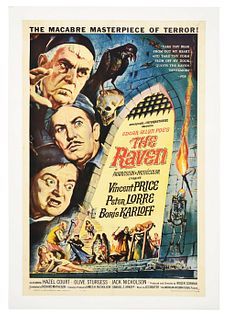 THE RAVEN LINEN-BACKED MOVIE POSTER.
