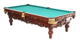 BRUNSWICK-BALKE-COLLENDER CO POOL TABLE WITH ACCESSORIES. 