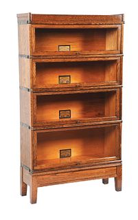 GLOBE WERNICKE CO. 4-COMPARTMENT LAWYERS STACKING BOOKCASE. 