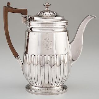 Regency Sterling Armorial Coffee Pot 