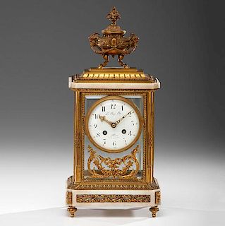 French Ormolu Empire-Style Mantel Clock 