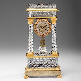French Mantel Clock with Glass Dome 