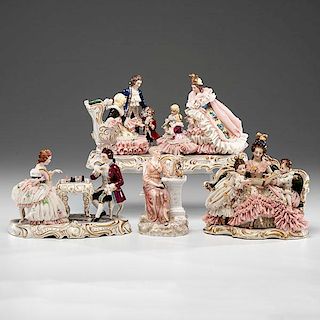 German Porcelain Figural Groups 