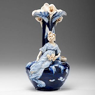 Royal Dux Porcelain Figural Vase 