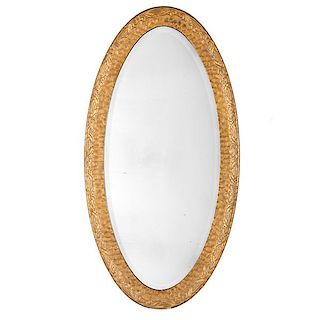 Oval Gilt Mirror in the Art Nouveau Style 