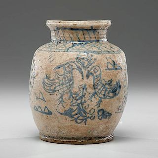 Persian Salt-Glazed Stoneware Jar 