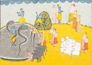 Indian Mughal Period Paintings of Krishna 