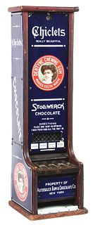 1¢ AUTOSALES STOLLWERCK CHOCOLATE AND CHICLETS VENDING MACHINE.