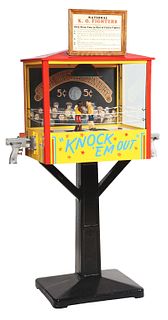 5¢ NATIONAL NOVELTY K.O. BOXER ARCADE GAME.