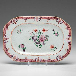 Chinese Export Famille Rose Porcelain Tray 