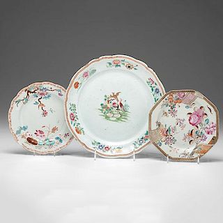 Chinese Export Famille Rose Charger and Plates 