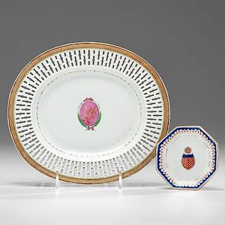 Chinese Export Porcelain Platter and Tazza  