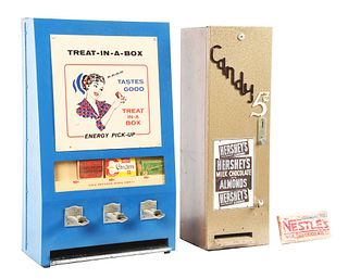 LOT OF 2: CANDY VENDING MACHINES.