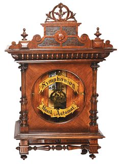 COIN OPERATED SYMPHONION WALL MOUNTED DISC MUSIC BOX.