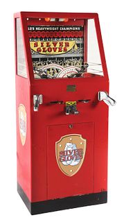 50¢ MIKE MUNVES INTERNATIONAL MUTOSCOPE SILVER GLOVES BOXING ARCADE GAME.
