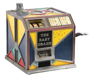 5¢ C & F MANUFACTURING CO. THE BABY GRAND SLOT MACHINE.