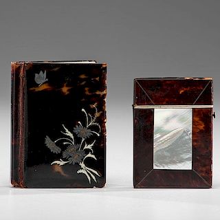 Tortoise Shell and Inlaid Card Cases 