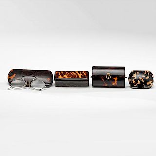 Tortoise Shell Compact, Glasses Cases and Snuff Box 