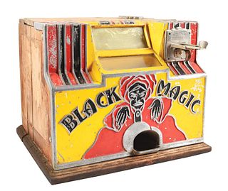 5¢ ROCK-OLA BLACK MAGIC DICE TRADE STIMULATOR CASE AND CASTING.