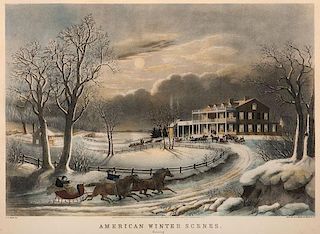 American Winter Scenes Lithograph by Currier & Ives 