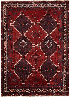 Vintage Persian Shiraz Rug 9 ft 2 in x 6 ft 7 in (2.79 m x 2 m)