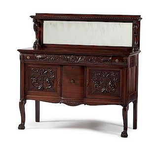 Robert Mitchell Furniture Co. Mahogany Buffet with Griffin Carvings 