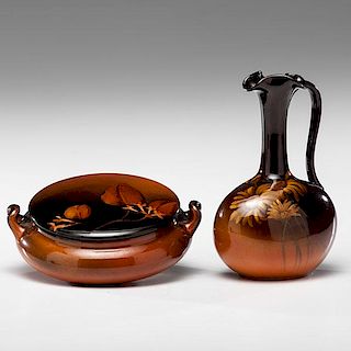 Rookwood Pottery Standard Glaze Jar and Ewer by Carl Schmidt 