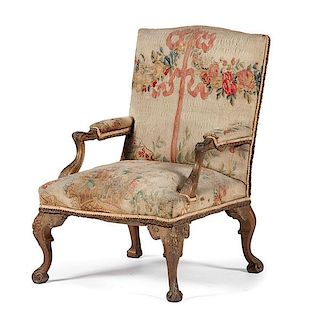 Louis XV-Style Fauteuil with Aubusson Upholstery 