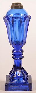19th Century Cobalt Blue Flint Glass Fluid Lamp.