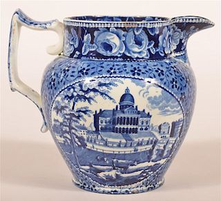 Historical Staffordshire Blue Transfer Pitcher.